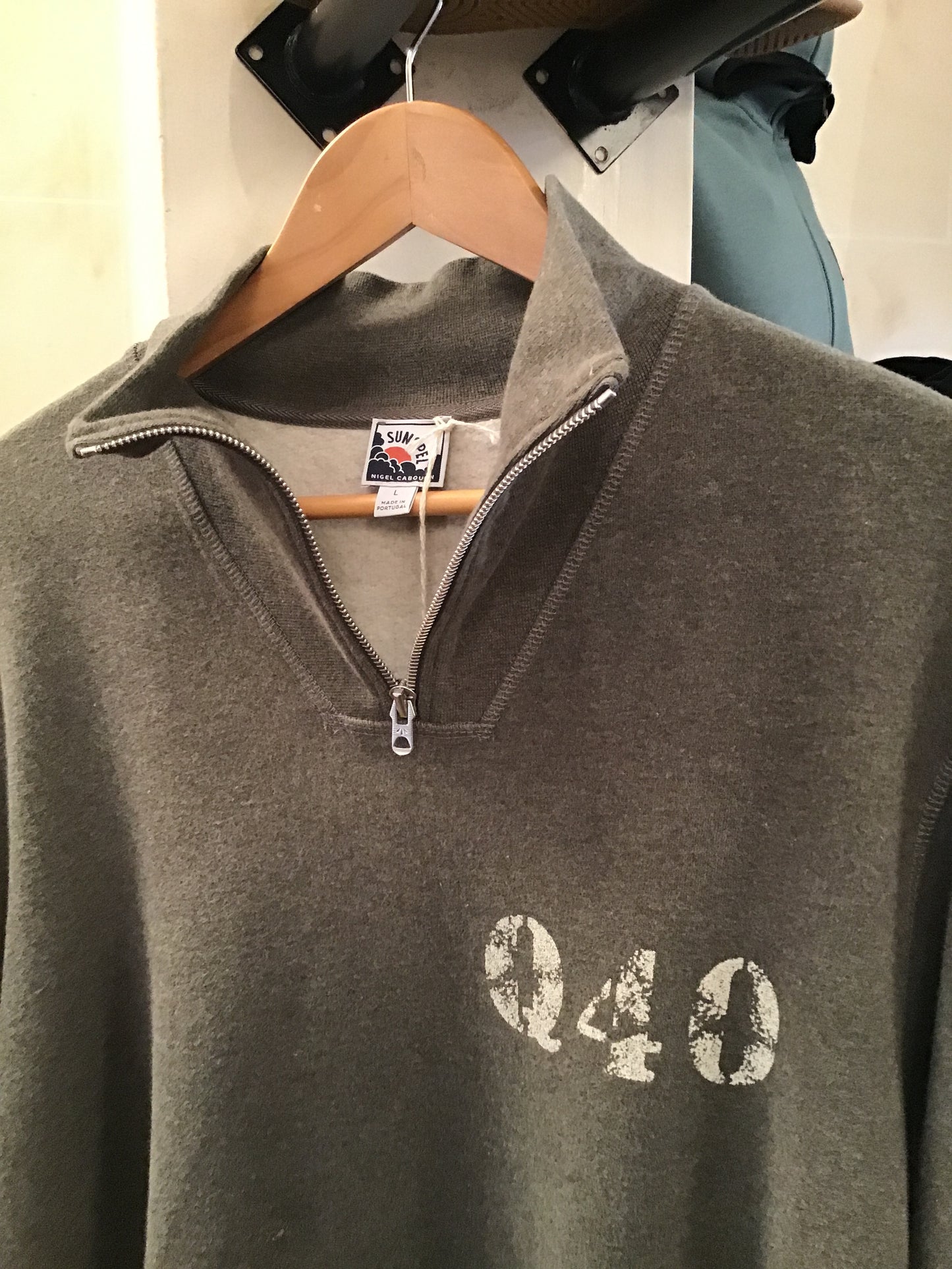 Nigel Cabourn X Sunspell collaboration Quarterzip sweatshirt