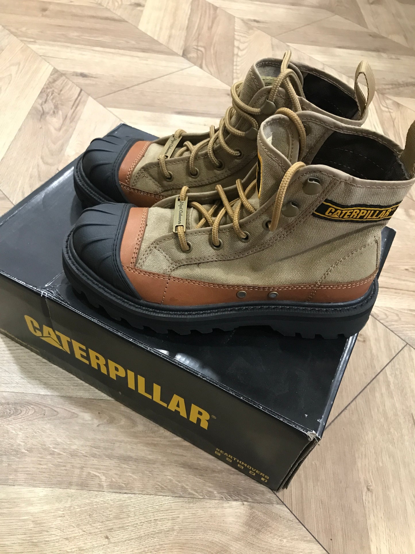 Nigel cabourn/ caterpillar boots collaboration.