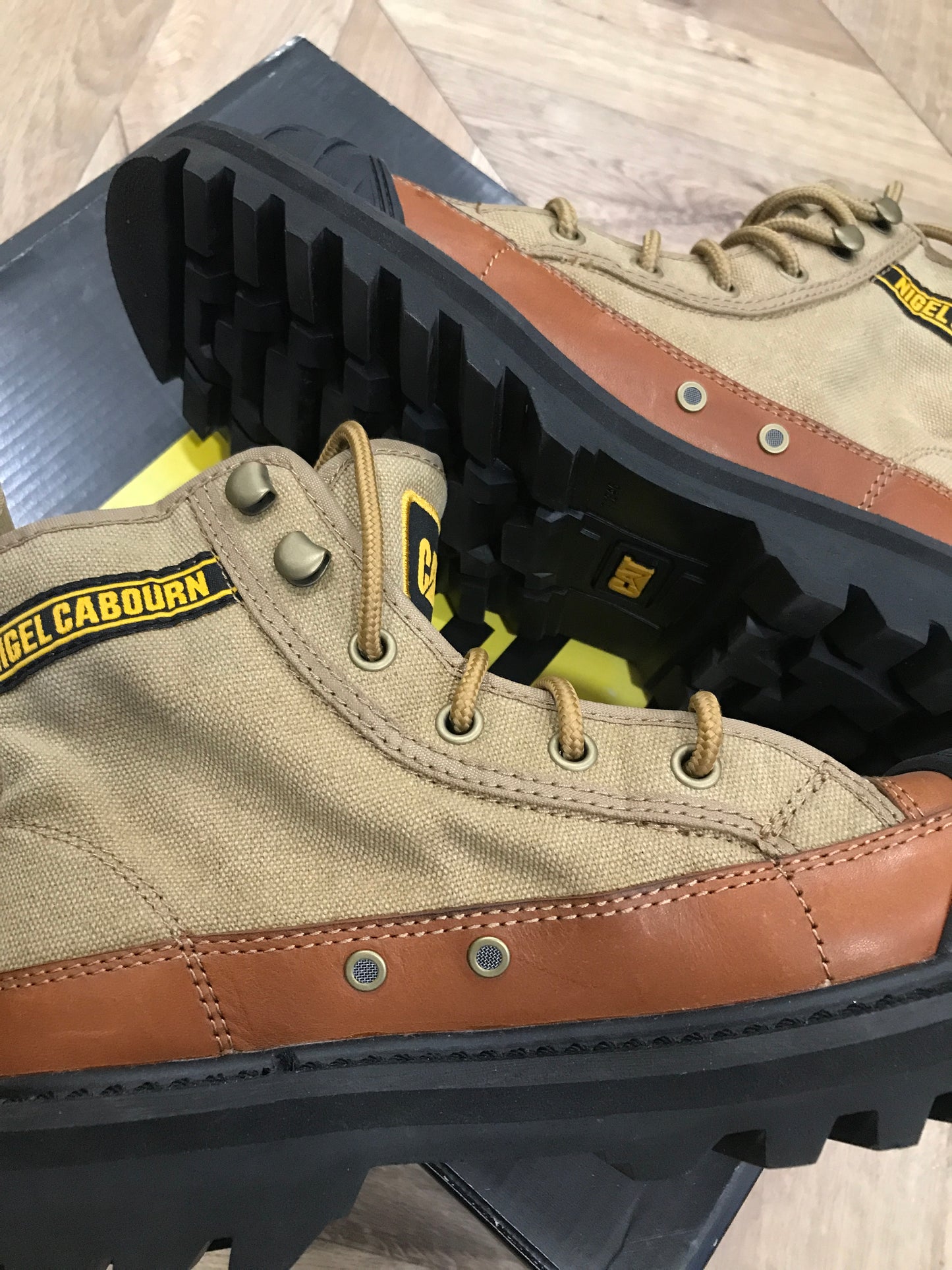 Nigel cabourn/ caterpillar boots collaboration.